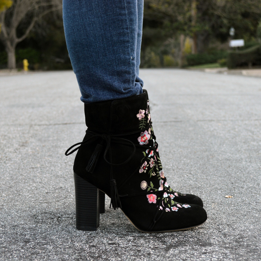 embroidered floral booties