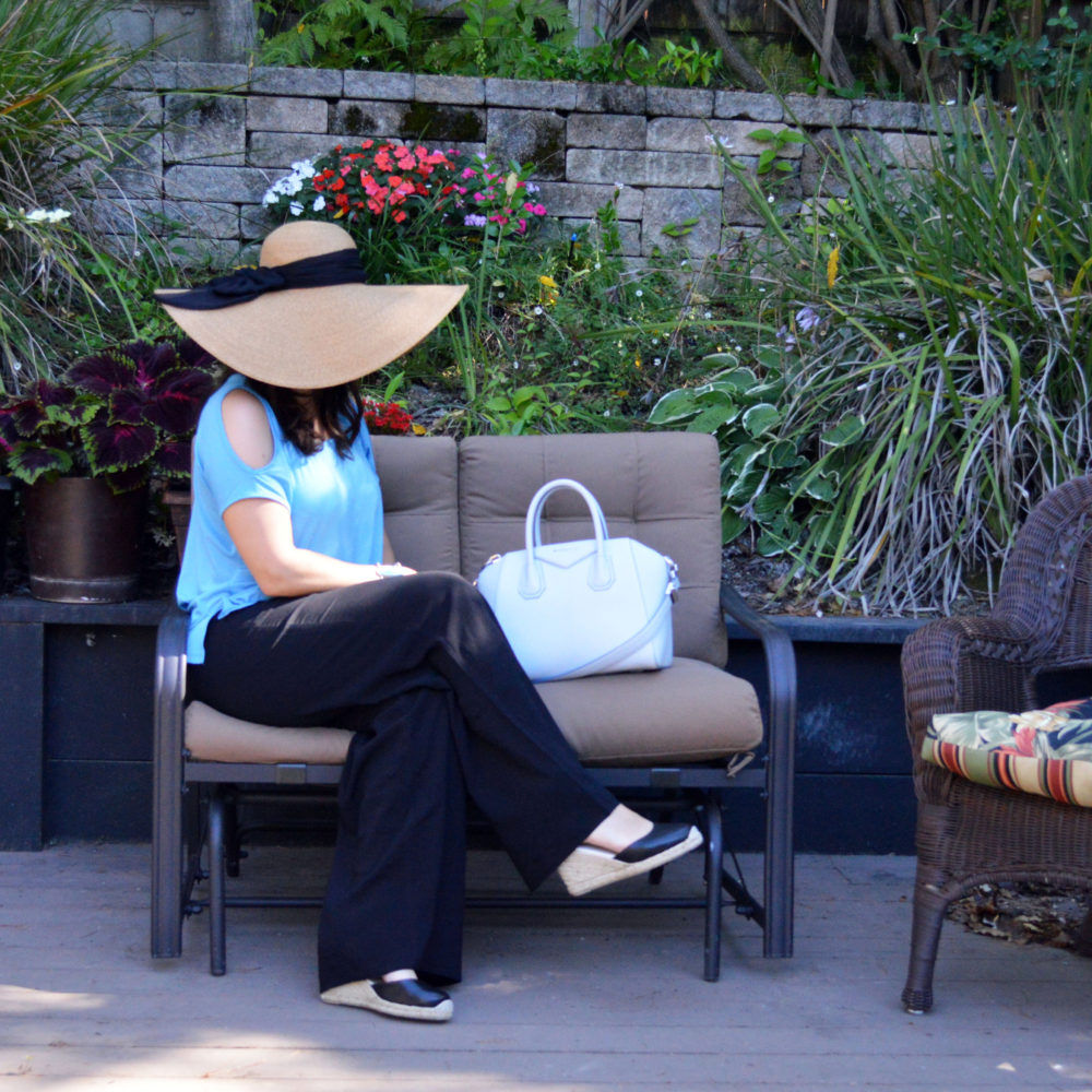 wide leg pants summer outfit idea