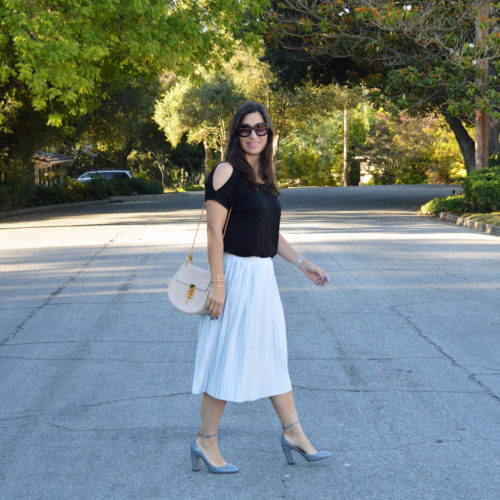 Pale blue pleated skirt – Bay Area Fashionista
