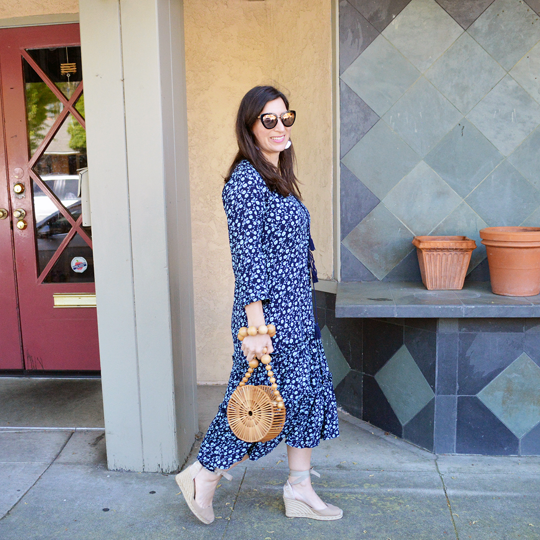 blue floral dress for spring