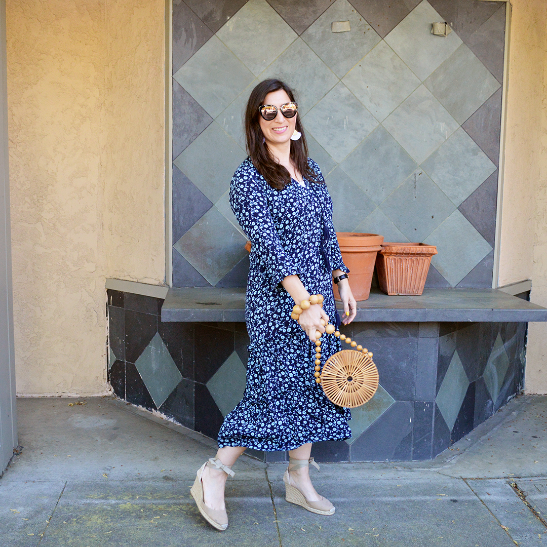 blue floral dress for spring