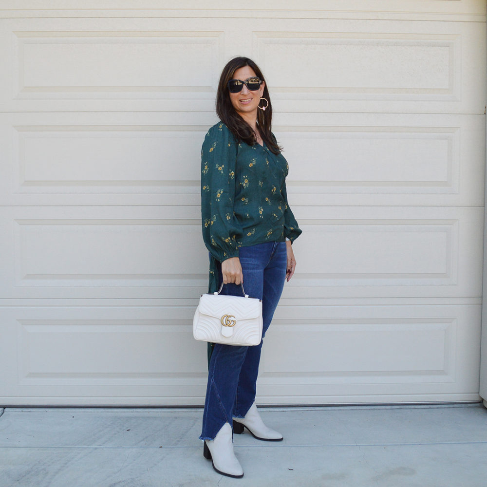 Summer into fall wrap top and jeans – Bay Area Fashionista