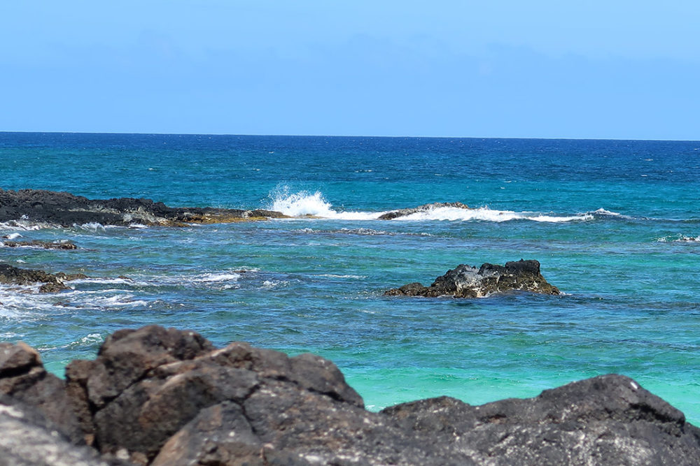 Beautiful white sand beach on the Big Island of Hawaii Bay Area