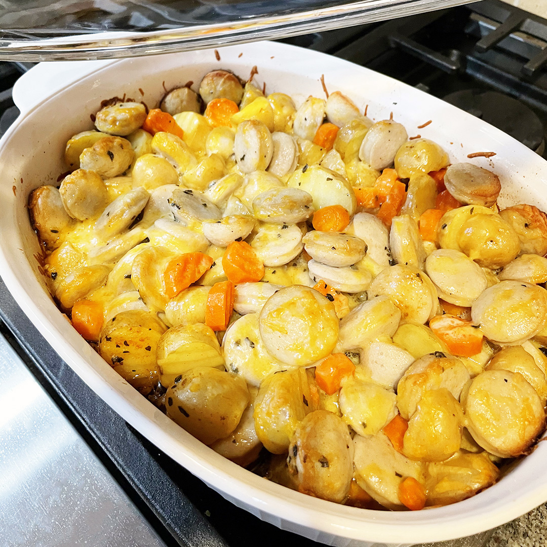 cheesy sausage potato casserole recipe