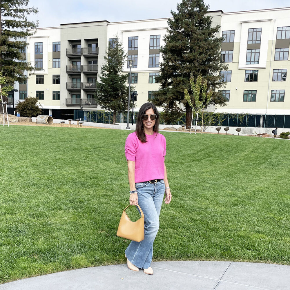 Flare jeans and pink for fall Bay Area Fashionista