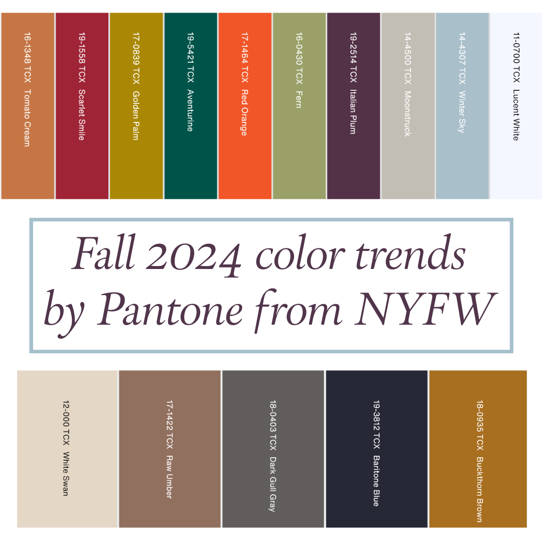 fall 2024 color trends nyfw pantone 