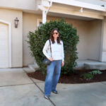 Casual holiday outfit with sparkles casual christmas sweater outfit