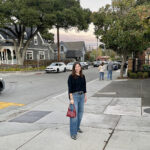 Pop of red for the holidays winter outfit ideas california