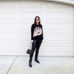 Liquid Leather pants and printed top liquid leather pants and printed top