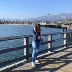 Windy day in Santa Barbara casual outfit wind blown santa barbara