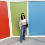 Casual winter into spring day casual spring outfit wide leg jeans