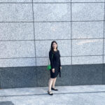 Little black dress and a pop of green casual black dress summer fall