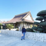 Casual fall day in San Jose Japantown navy top and jeans casual fall outfit ideas