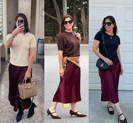 affordable satin skirts